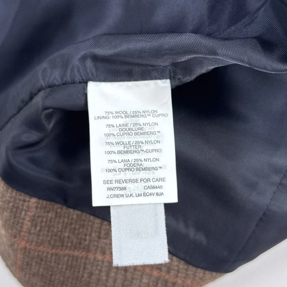 J Crew Mens M Ludlow Wool Vest Italian Cloth Brown Plaid Suit Waistcoat C9284